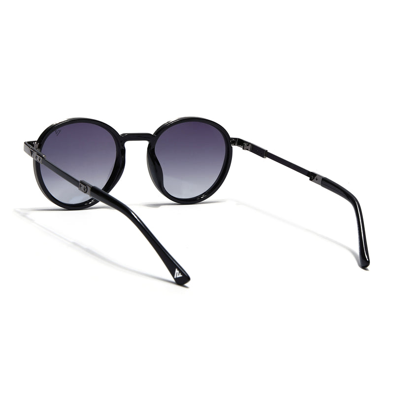 Blanc | Black Round Sunglasses | Black Lens - MG7831