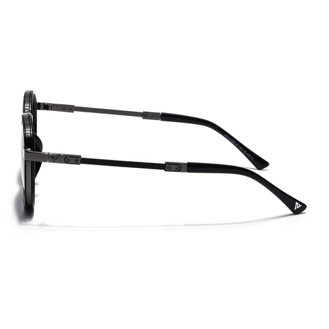 Blanc | Black Round Sunglasses | Black Lens - MG7831