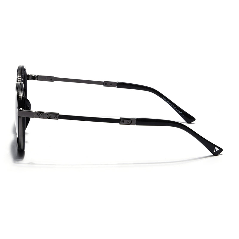 Blanc | Black Round Sunglasses | Black Lens - MG7831