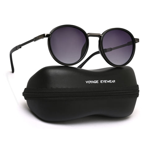 Blanc | Black Round Sunglasses | Black Lens - MG7831