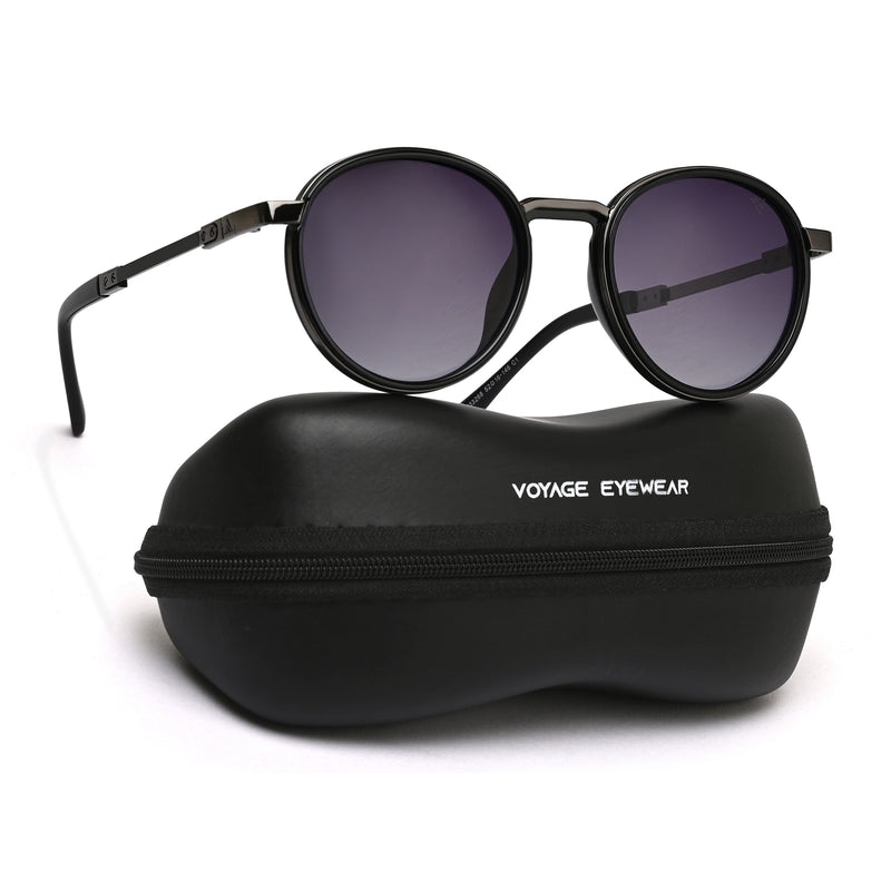 Blanc | Black Round Sunglasses | Black Lens - MG7831
