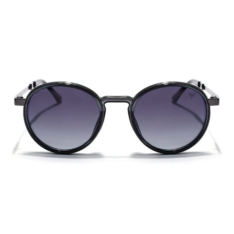 Blanc | Grey Round Polarized Sunglasses | Grey & Clear Lens - MG7832
