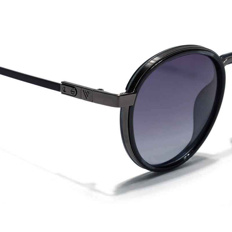 Blanc | Grey Round Polarized Sunglasses | Grey & Clear Lens - MG7832