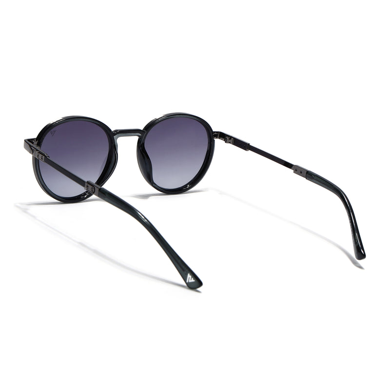 Blanc | Grey Round Polarized Sunglasses | Grey & Clear Lens - MG7832
