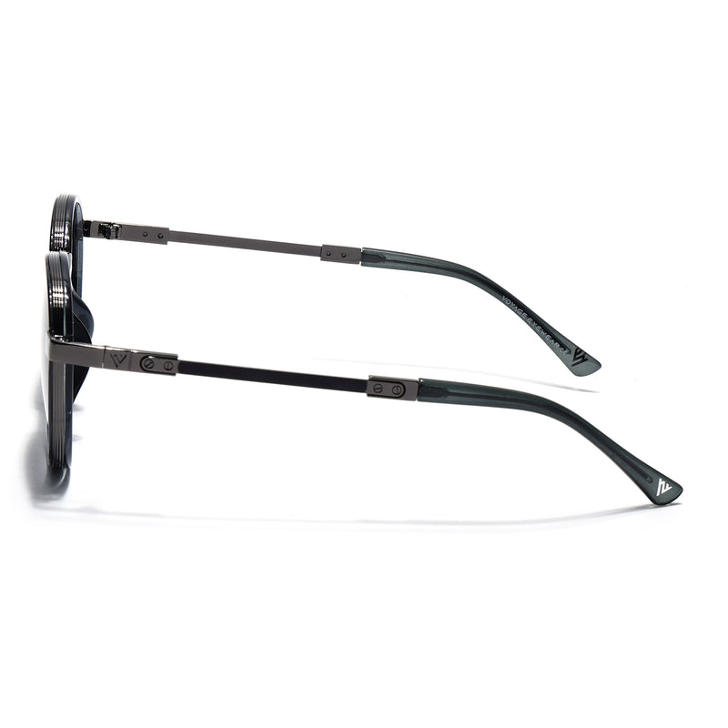 Blanc | Grey Round Polarized Sunglasses | Grey & Clear Lens - MG7832
