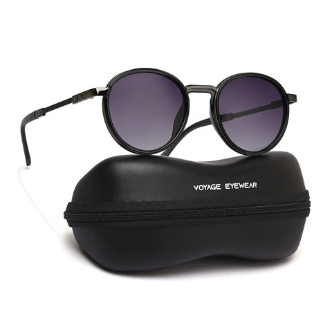 Blanc | Grey Round Sunglasses | Grey & Clear Lens - MG7832