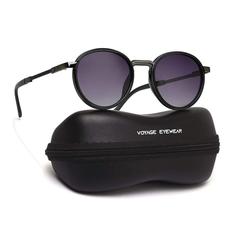 Blanc | Grey Round Polarized Sunglasses | Grey & Clear Lens - MG7832