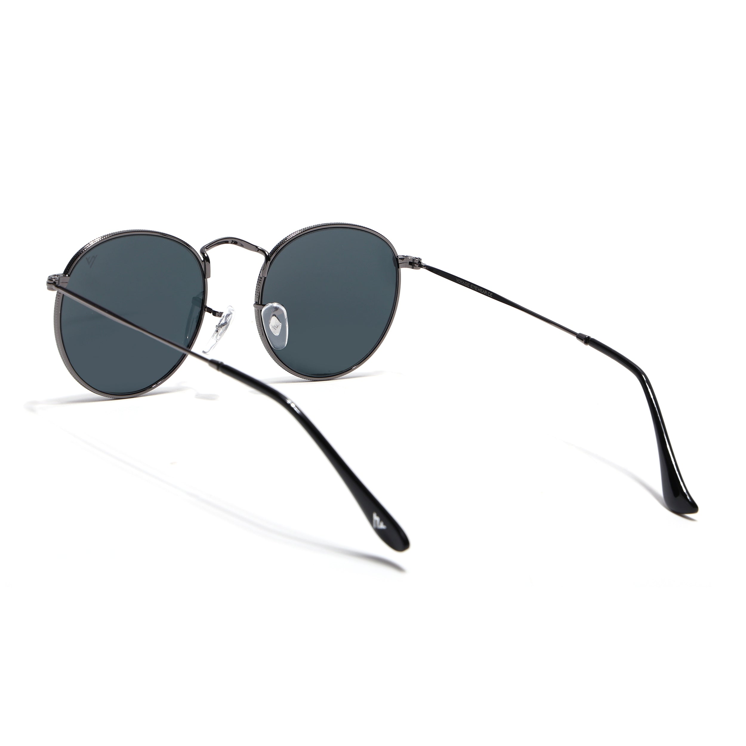 Round Sunglasses for Men & Women (Black Lens | Grey Frame - MG7559)