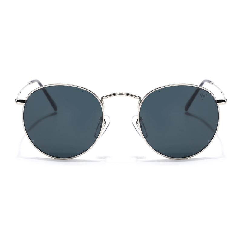 Malana | Black Round Sunglasses | Silver Frame - MG7560