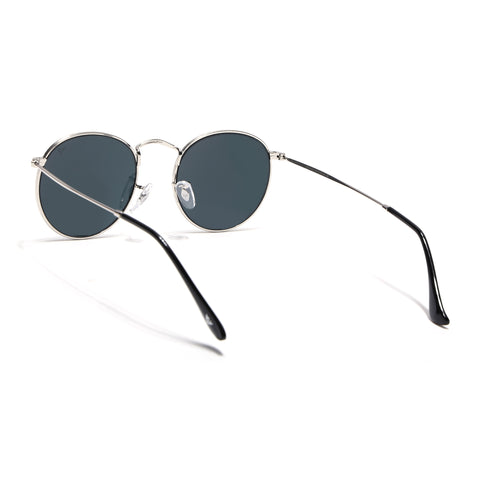 Malana | Black Round Sunglasses | Silver Frame - MG7560