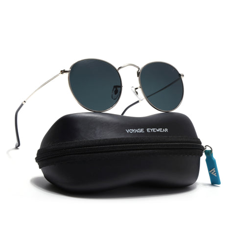 Malana | Black Round Sunglasses | Silver Frame - MG7560