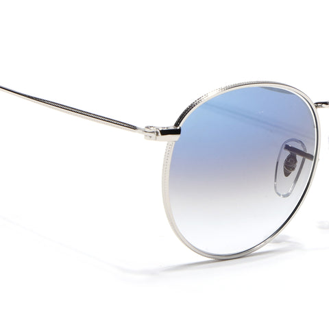 Malana | Blue & Clear Round Sunglasses | Silver Frame - MG7561