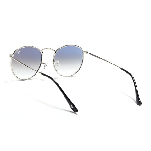 Malana | Blue & Clear Round Sunglasses | Silver Frame - MG7561