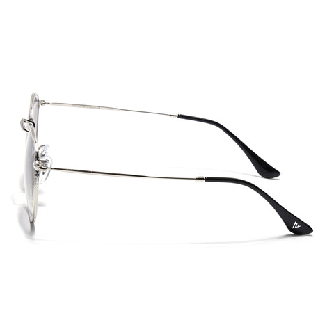 Malana | Blue & Clear Round Sunglasses | Silver Frame - MG7561