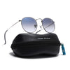 Malana | Blue & Clear Round Sunglasses | Silver Frame - MG7561