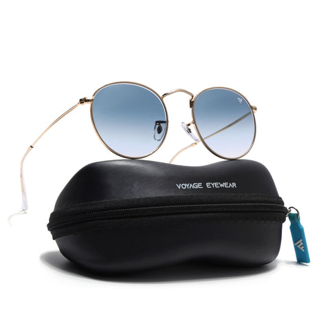 Malana | Grey & Clear Round Sunglasses | Golden Frame - MG7562