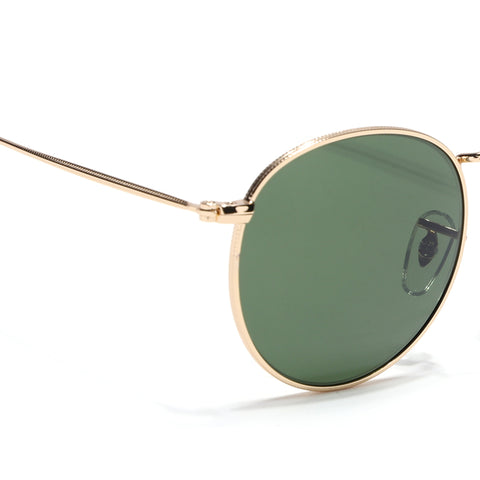 Malana | Olive Round Sunglasses | Golden Frame - MG7563