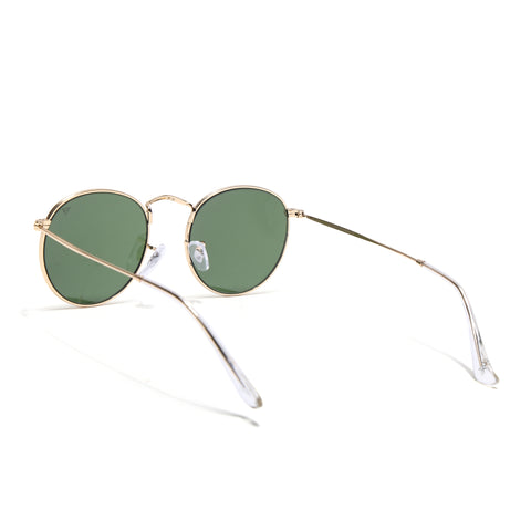 Malana | Olive Round Sunglasses | Golden Frame - MG7563