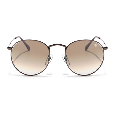Malana | Brown & Clear Round Sunglasses | Brown Frame - MG7564