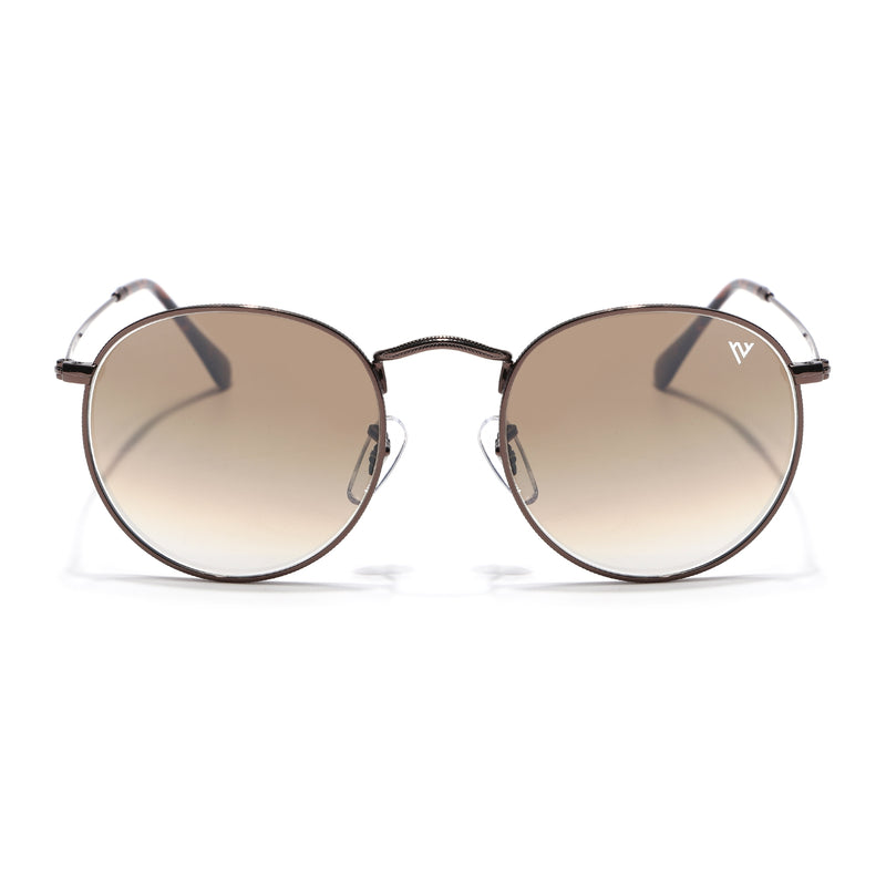 Malana | Brown & Clear Round Sunglasses | Brown Frame - MG7564