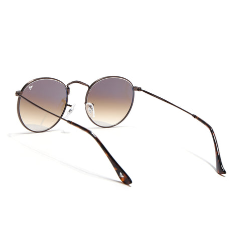 Malana | Brown & Clear Round Sunglasses | Brown Frame - MG7564