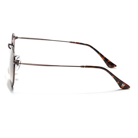 Malana | Brown & Clear Round Sunglasses | Brown Frame - MG7564