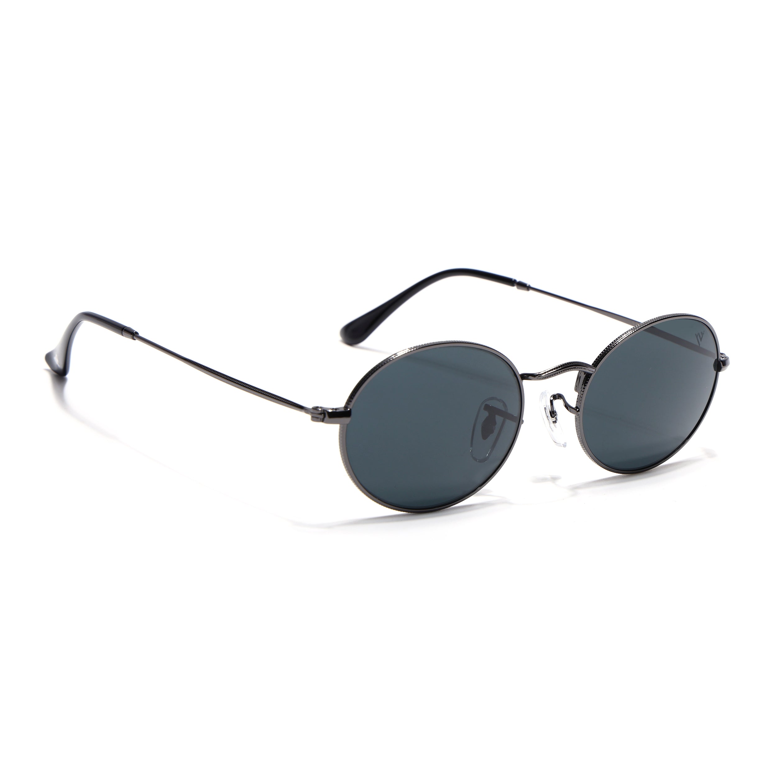 Oval Sunglasses for Men & Women (Black Lens | Grey Frame - MG7547)
