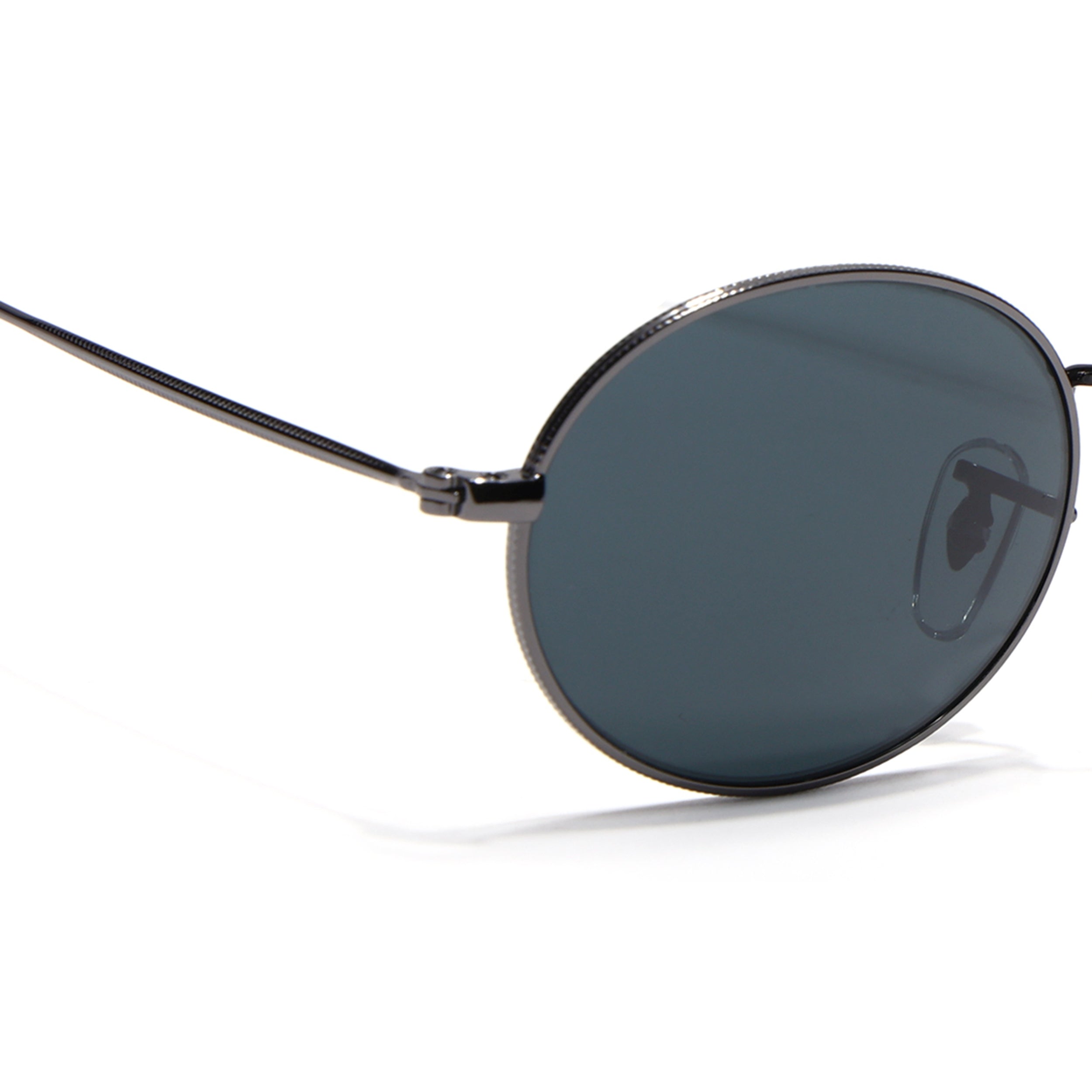 Oval Sunglasses for Men & Women (Black Lens | Grey Frame - MG7547)