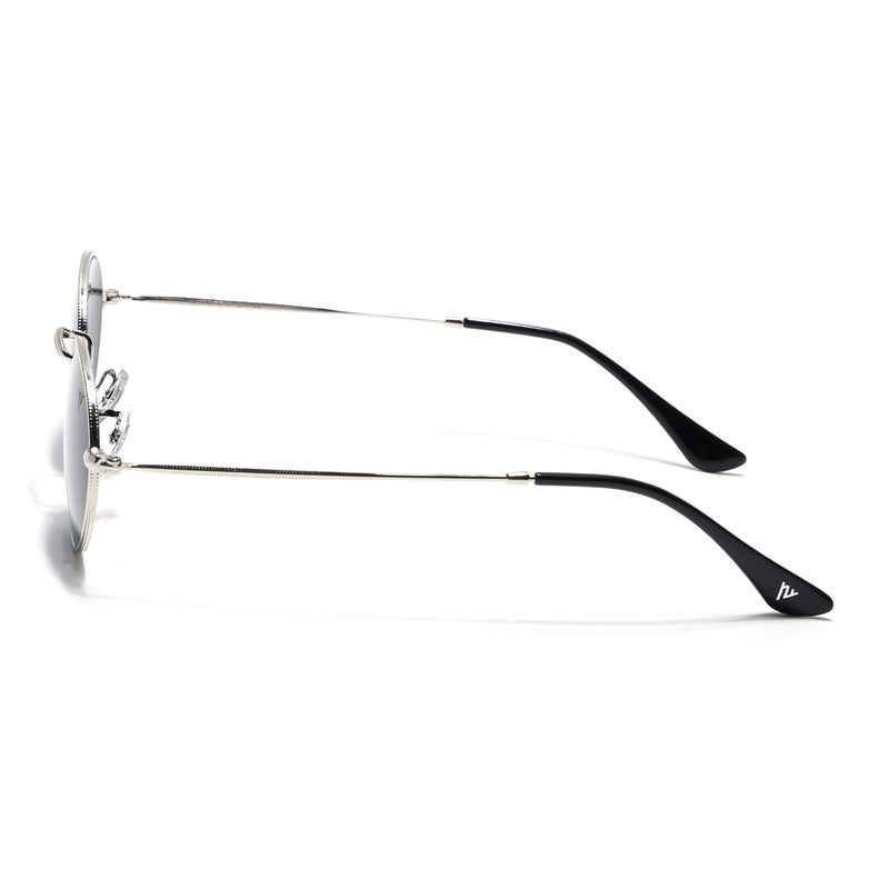 Malana | Black Oval Sunglasses | Silver Frame - MG7548