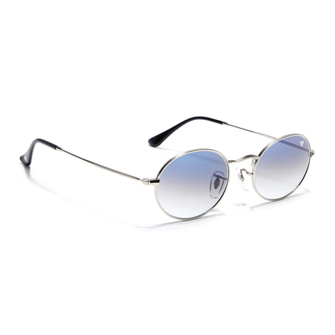 Malana | Blue & Clear Oval Sunglasses | Silver Frame - MG7549