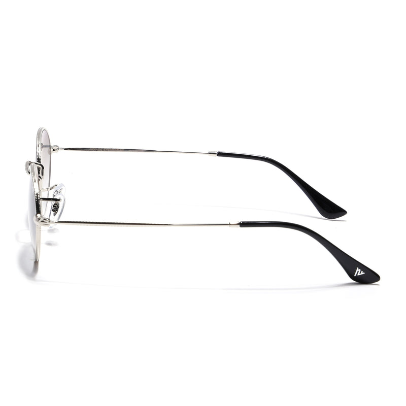 Malana | Blue & Clear Oval Sunglasses | Silver Frame - MG7549