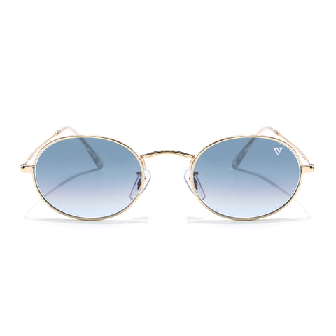 Malana | Grey & Clear Oval Sunglasses | Golden Frame - MG7550