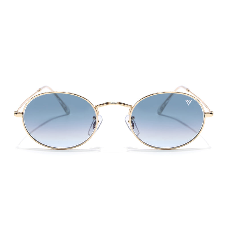 Malana | Grey & Clear Oval Sunglasses | Golden Frame - MG7550