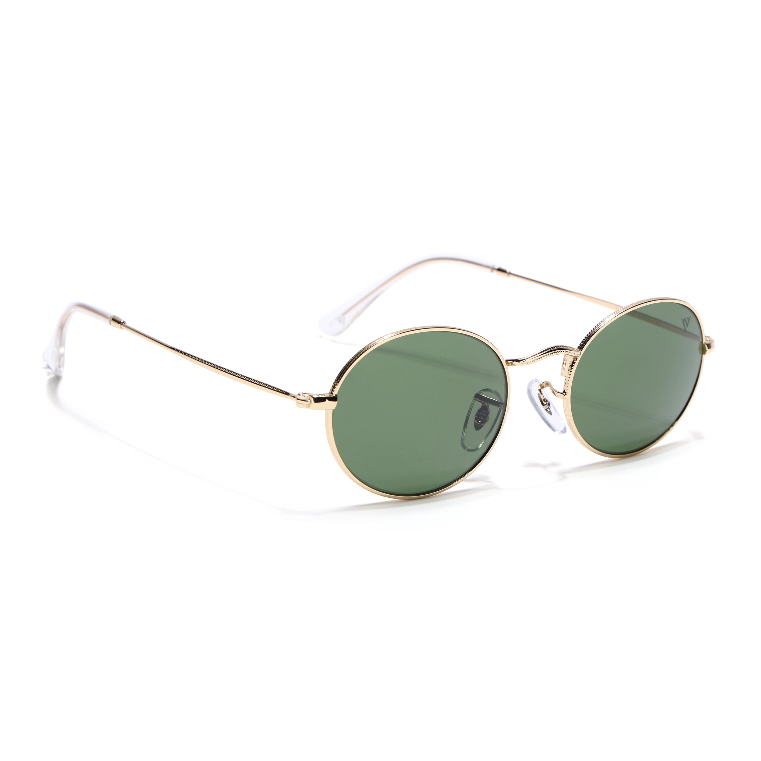 Oval Sunglasses for Men & Women (Olive Lens | Golden Frame - MG7551)