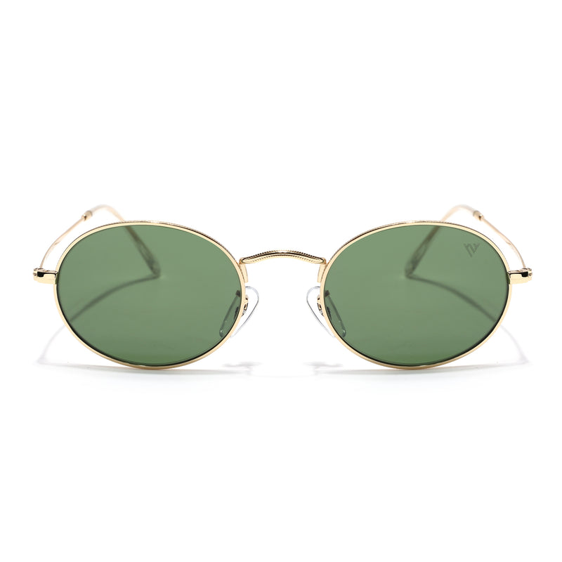 Malana | Olive Oval Sunglasses | Golden Frame - MG7551