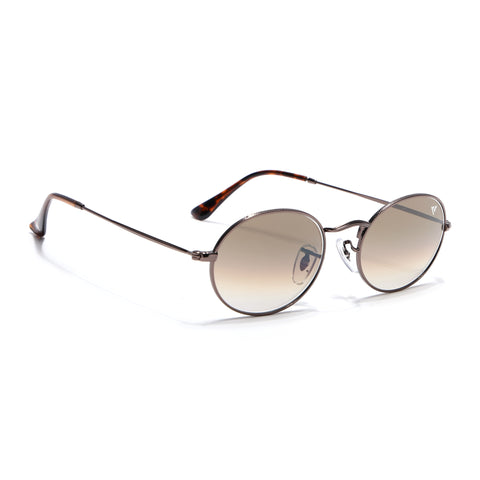 Malana | Brown & Clear Oval Sunglasses | Brown Frame - MG7552