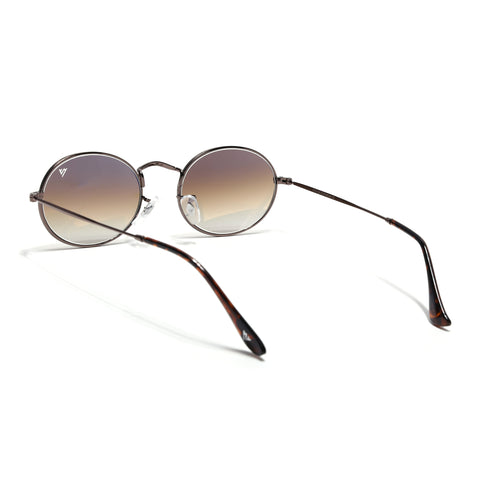 Malana | Brown & Clear Oval Sunglasses | Brown Frame - MG7552