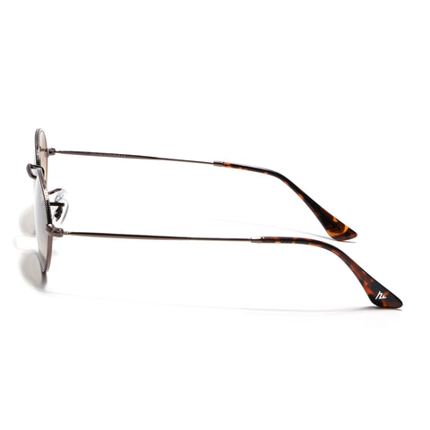 Malana | Brown & Clear Oval Sunglasses | Brown Frame - MG7552