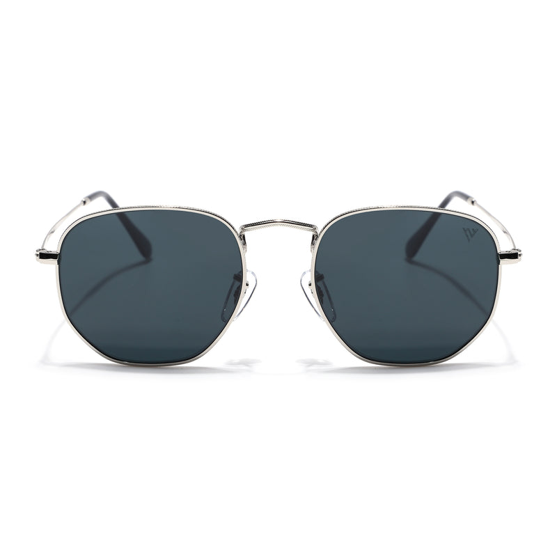 Malana | Black Round Sunglasses  | Silver Frame - MG7572