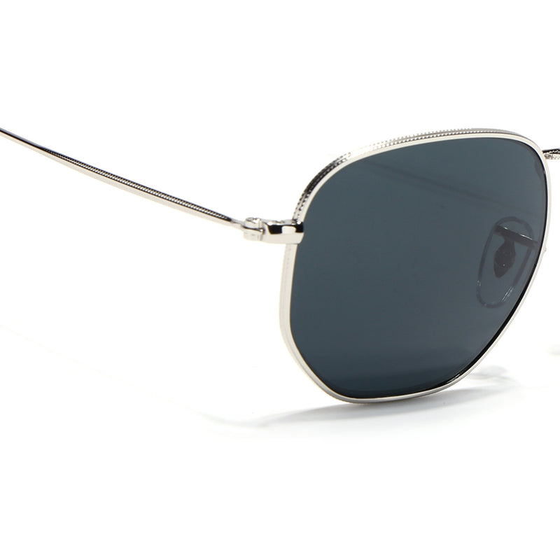 Malana | Black Round Sunglasses  | Silver Frame - MG7572