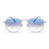 Malana | Blue & Clear Round Sunglasses | Silver Frame - MG7573