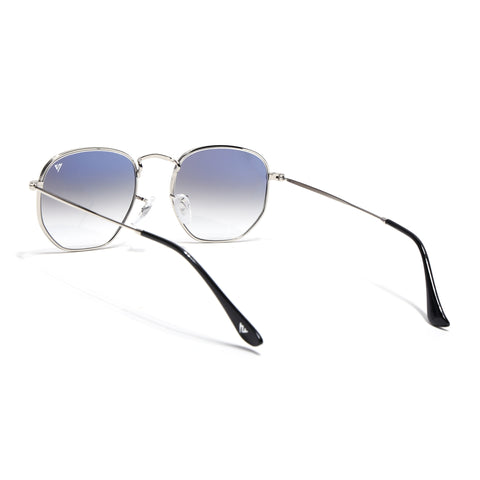 Malana | Blue & Clear Round Sunglasses | Silver Frame - MG7573