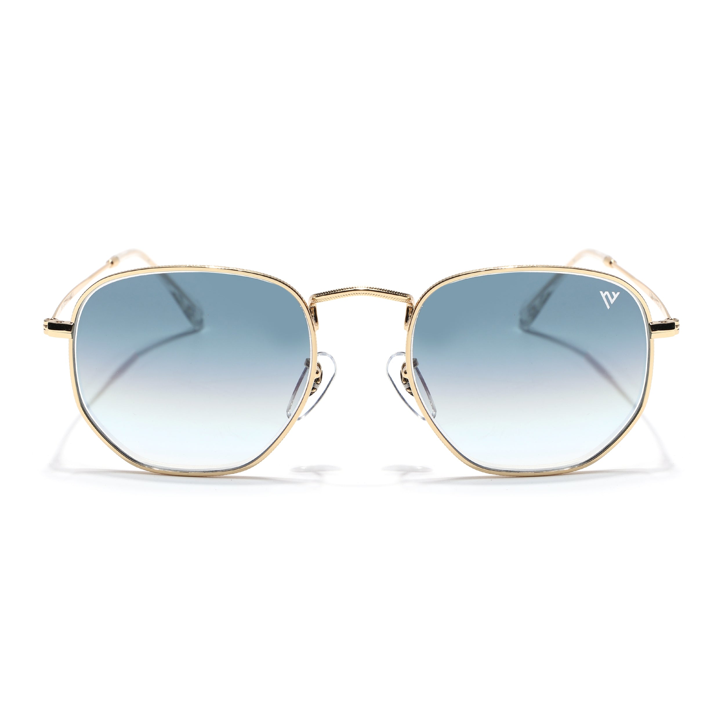 Round Sunglasses for Men & Women (Grey & Clear Lens | Golden Frame - MG7574)