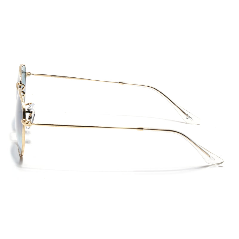 Malana | Grey & Clear Round Sunglasses | Golden Frame - MG7574