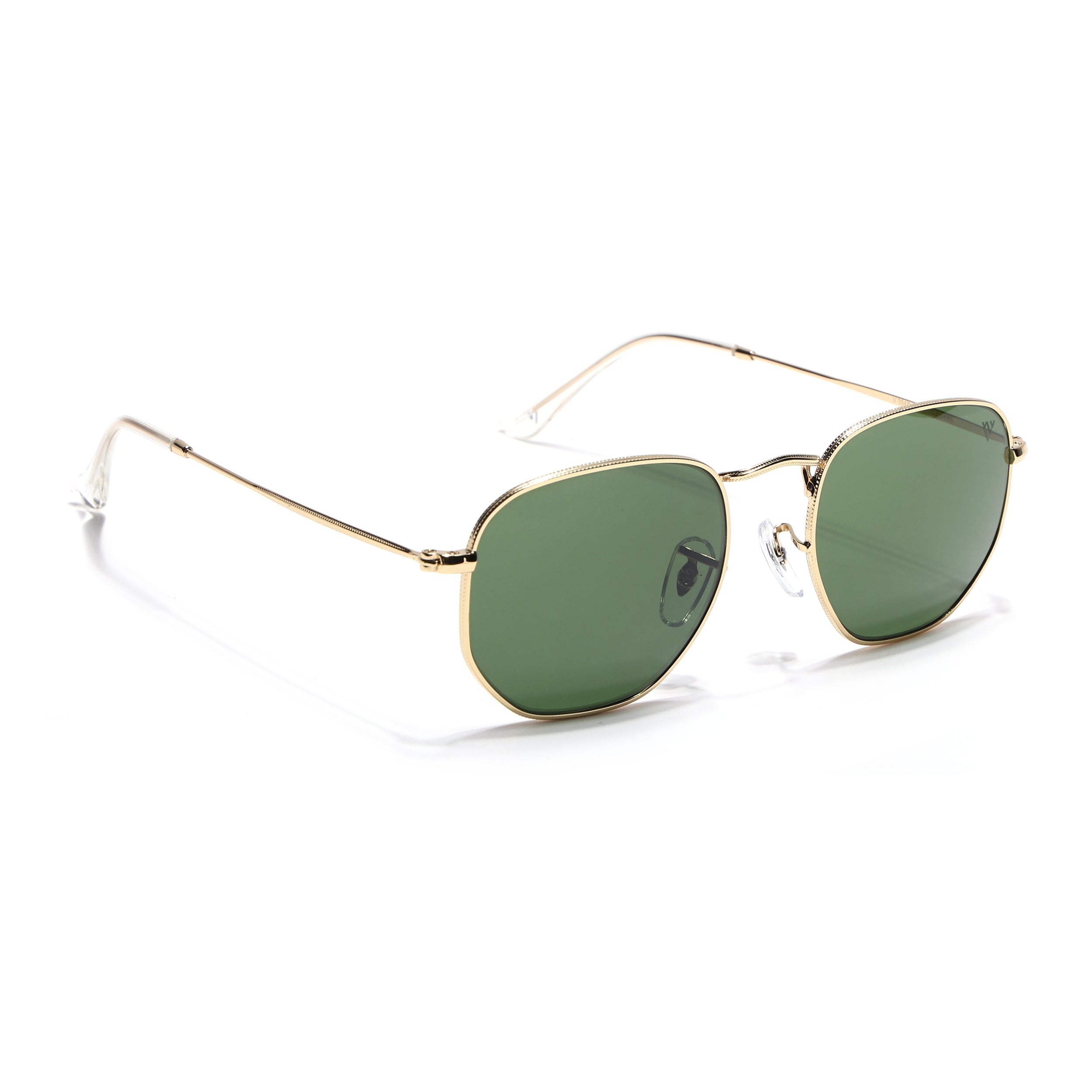 Round Sunglasses for Men & Women (Olive Lens | Golden Frame - MG7575)