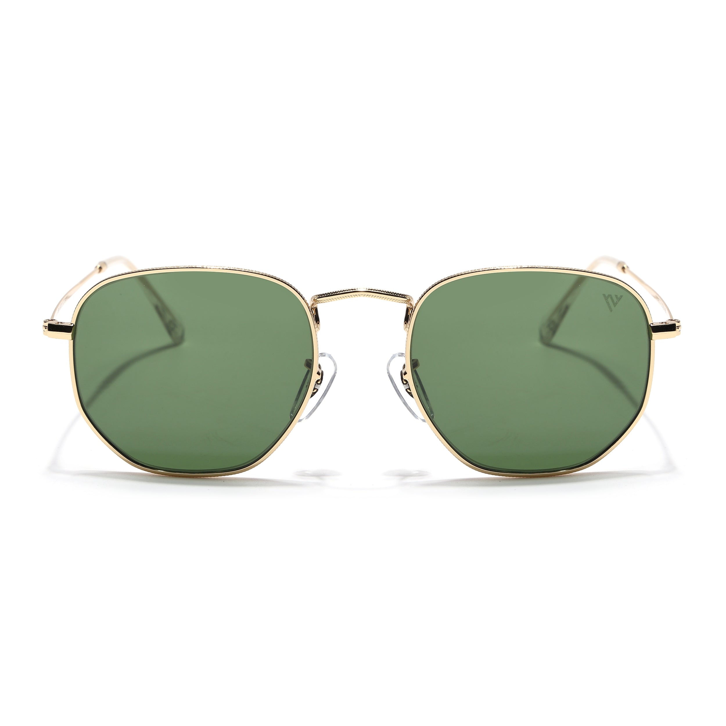 Round Sunglasses for Men & Women (Olive Lens | Golden Frame - MG7575)