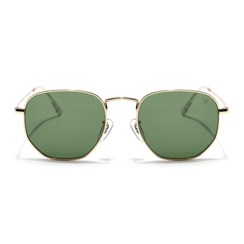 Malana | Olive Round Sunglasses | Golden Frame - MG7575