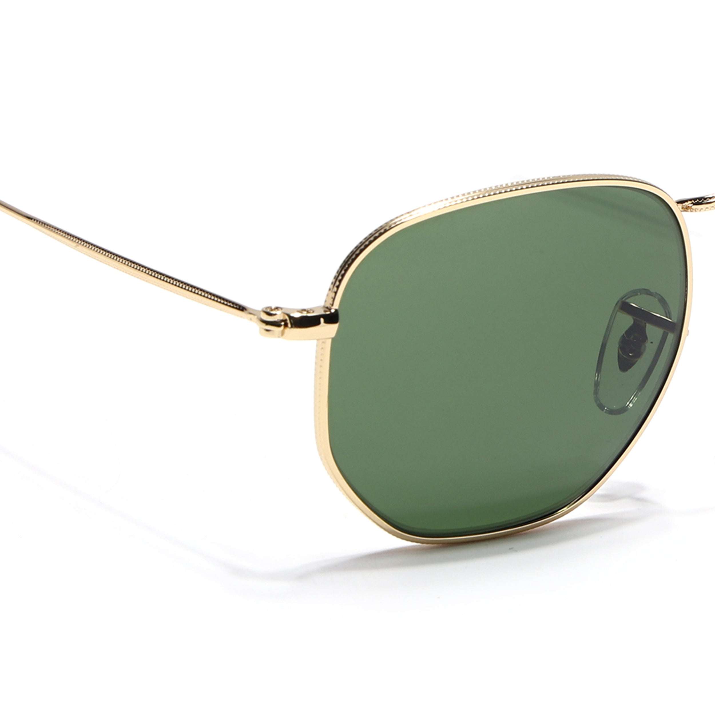 Round Sunglasses for Men & Women (Olive Lens | Golden Frame - MG7575)