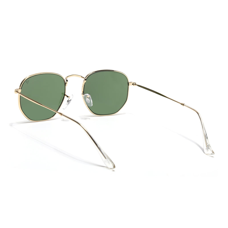 Malana | Olive Round Sunglasses | Golden Frame - MG7575
