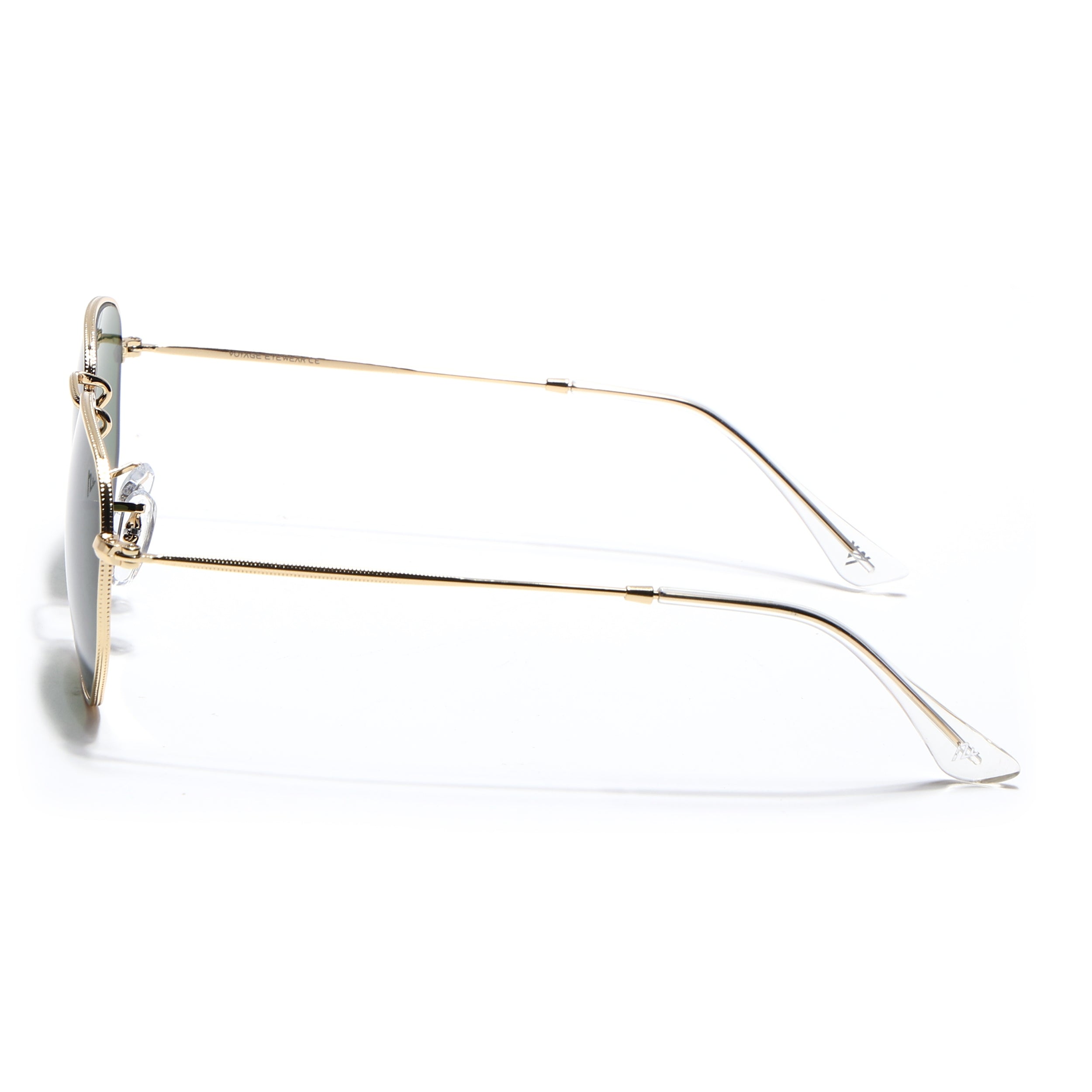 Round Sunglasses for Men & Women (Olive Lens | Golden Frame - MG7575)